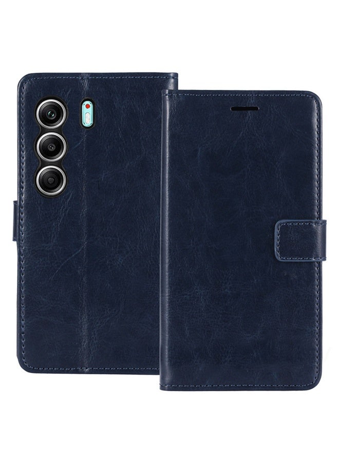 لـ TECNO Camon 40 Pro 5G Case ، PU الجلد المواد ، المغناطيسية كل شيء شامل حالة الهاتف الوقائي لـ TECNO Camon 40 Pro 5G ، الأزرق.
